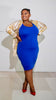 Lezan Blazer & Dress Set || Blue Gold White
