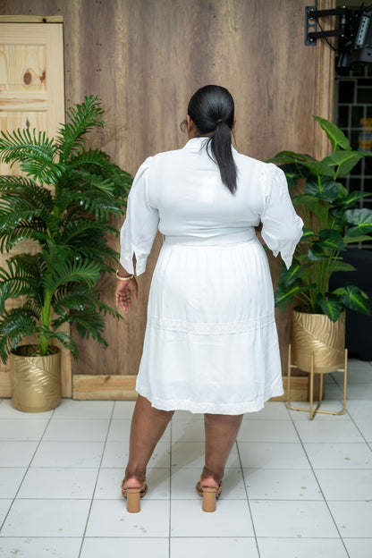 The Sunday Best Belted Dress || White