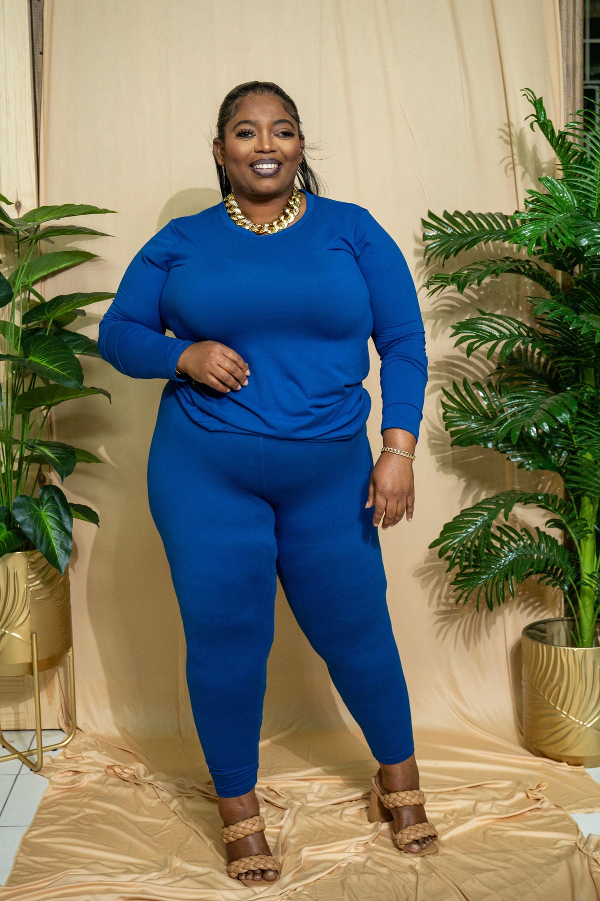 Baby Its Cold Outside Legging Set - LT Navy