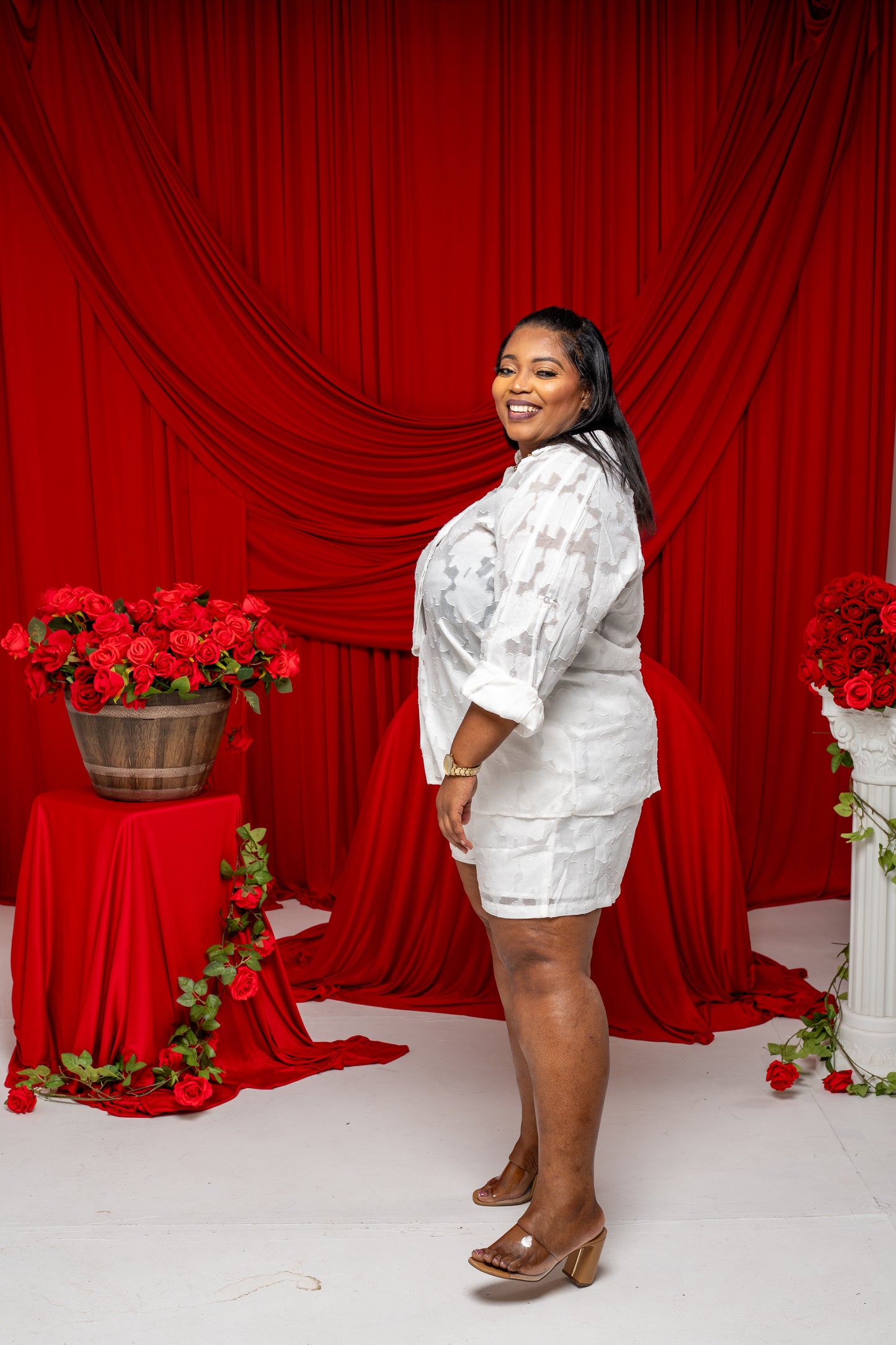 Luxe Marigold Shorts Set || White