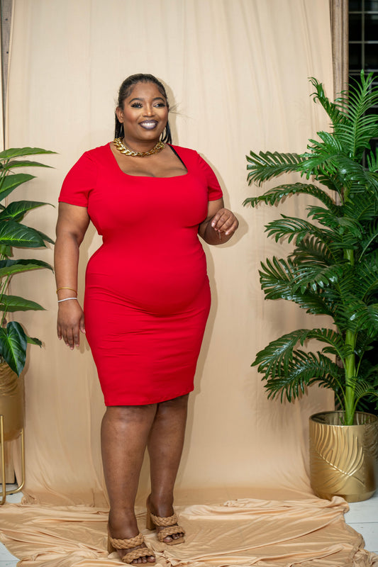 The Essential Babe Midi Dress || Red
