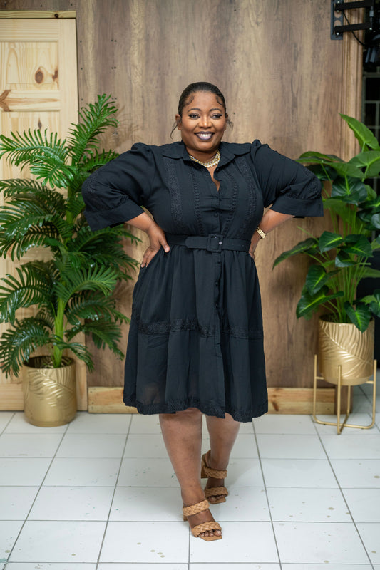 The Sunday Best Belted Dress || Black