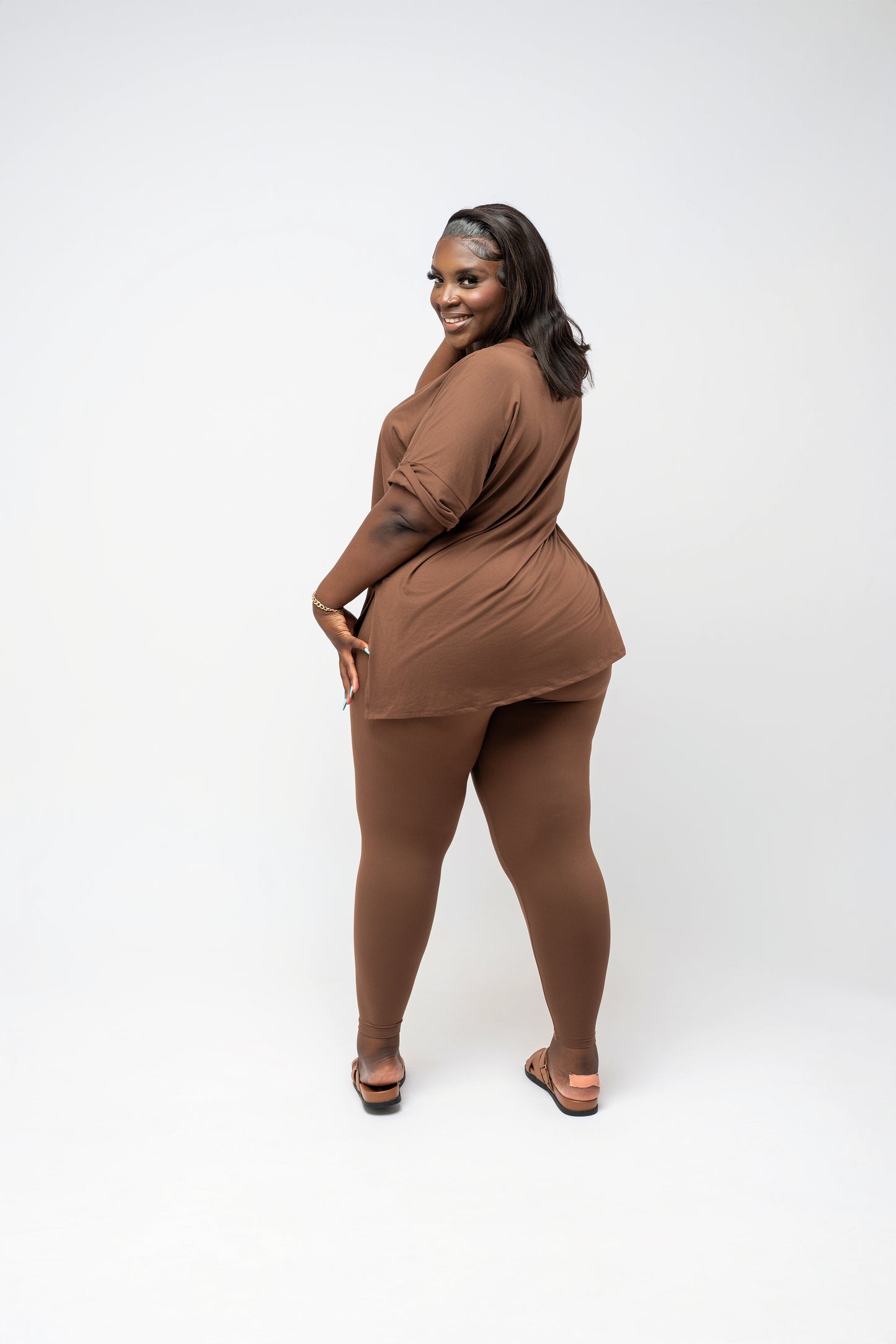 Gia Buttery Soft Legging Set - Brown