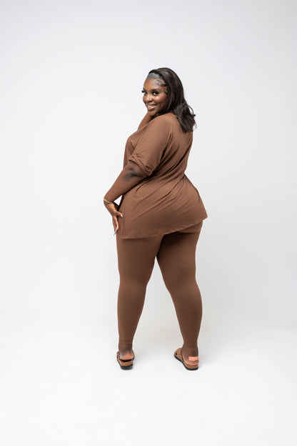 Gia Buttery Soft Legging Set - Brown
