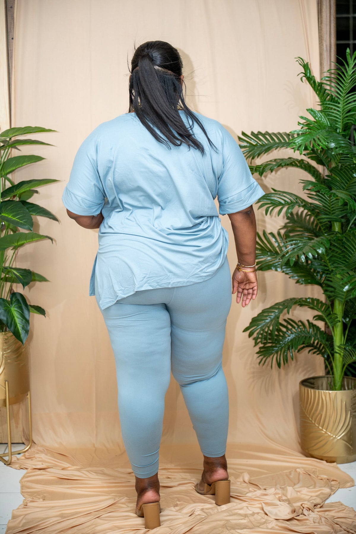 Gia Buttery Soft Legging Set - Blue Grey