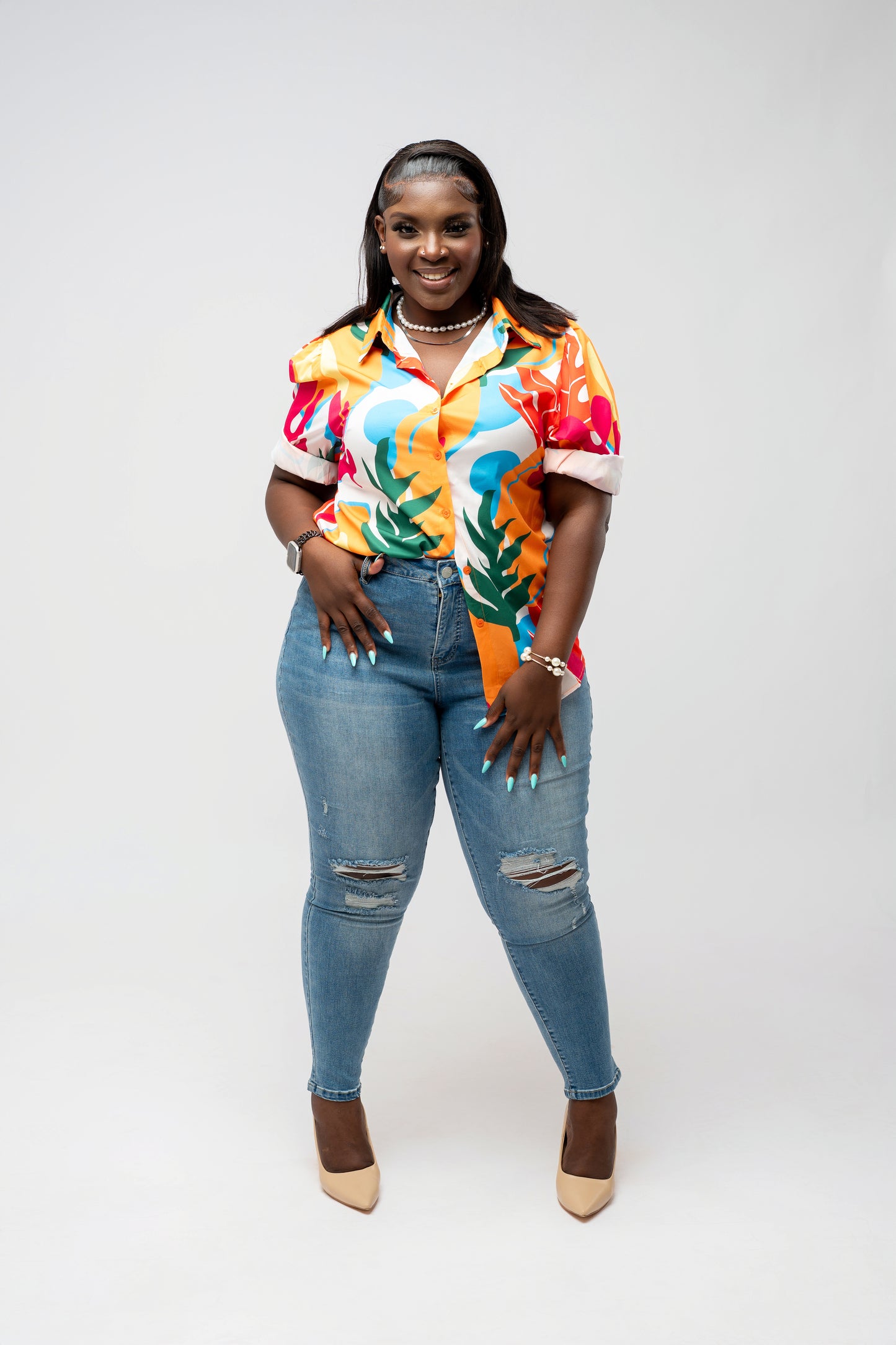 Island Vibes Button-Up Blouse