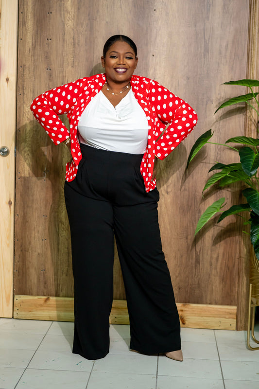 Red Polka Dot Moa Blazer
