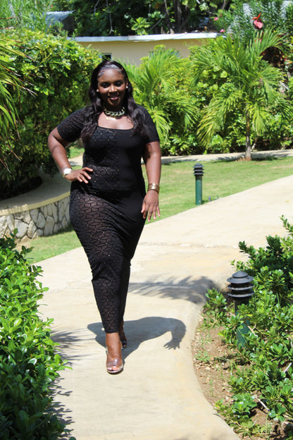 Midnight Illusion Dress || Black