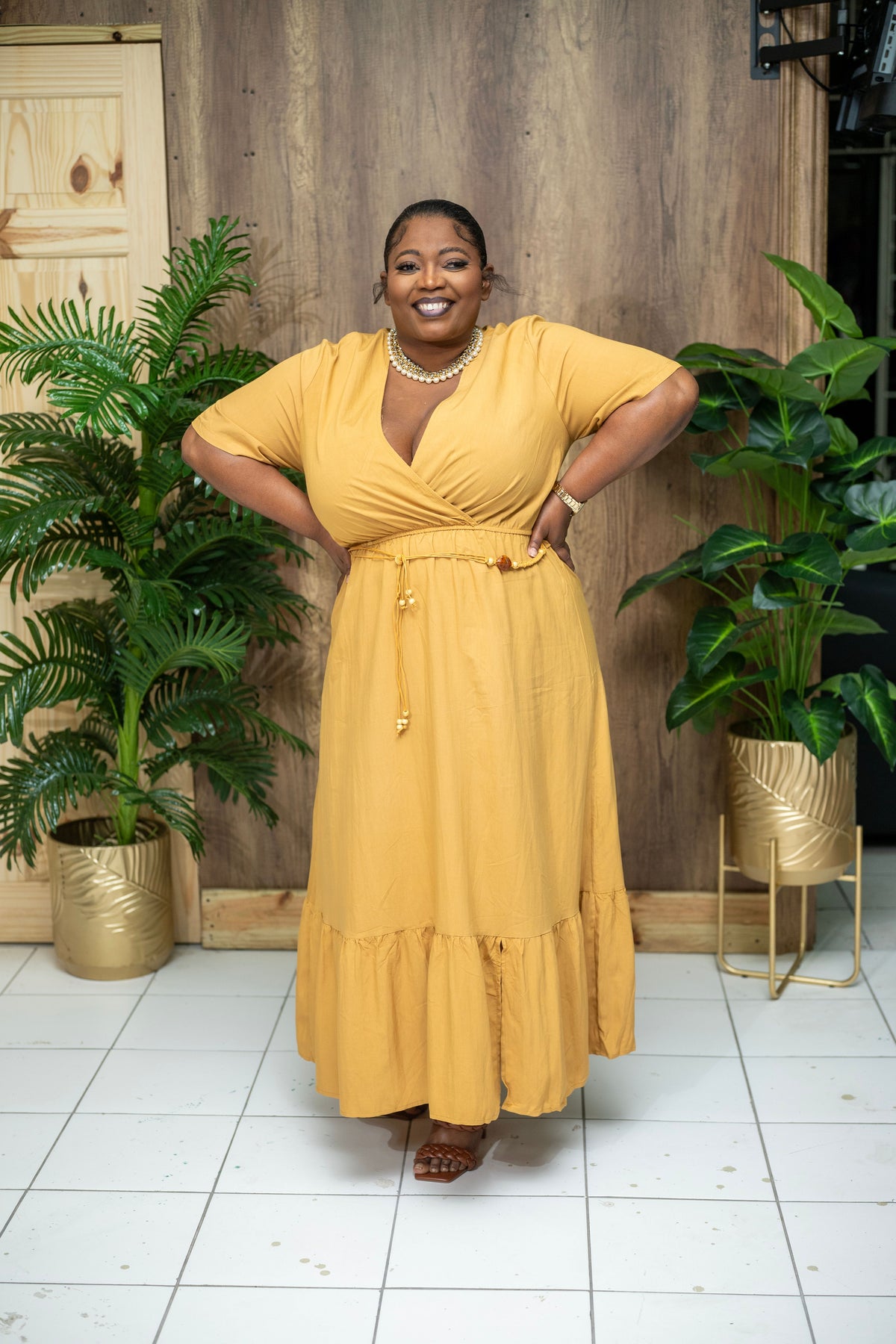 Easy Like Sunday Maxi Dress || Mustard