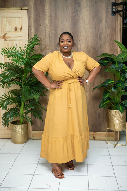 Easy Like Sunday Maxi Dress || Mustard