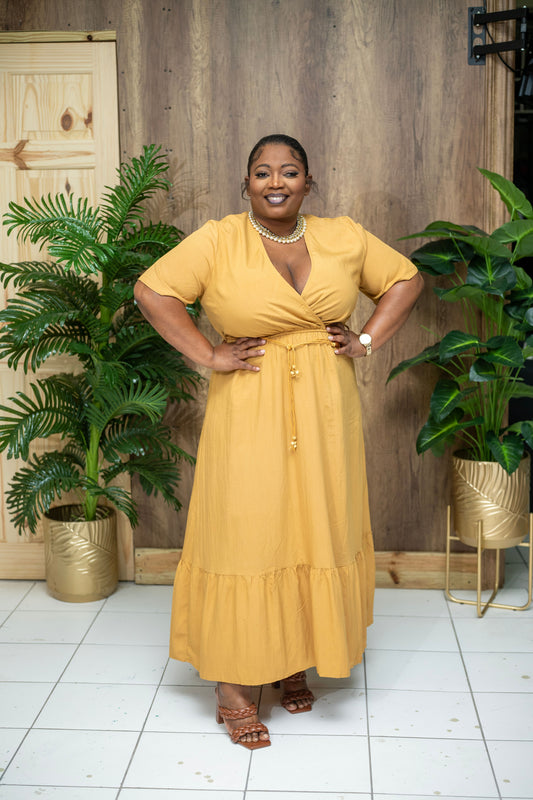 Easy Like Sunday Maxi Dress || Mustard