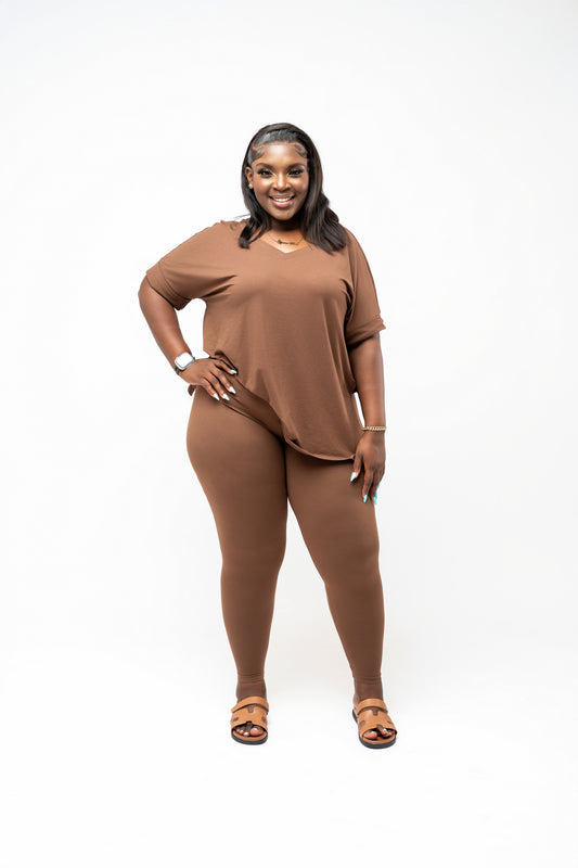 Gia Buttery Soft Legging Set - Brown