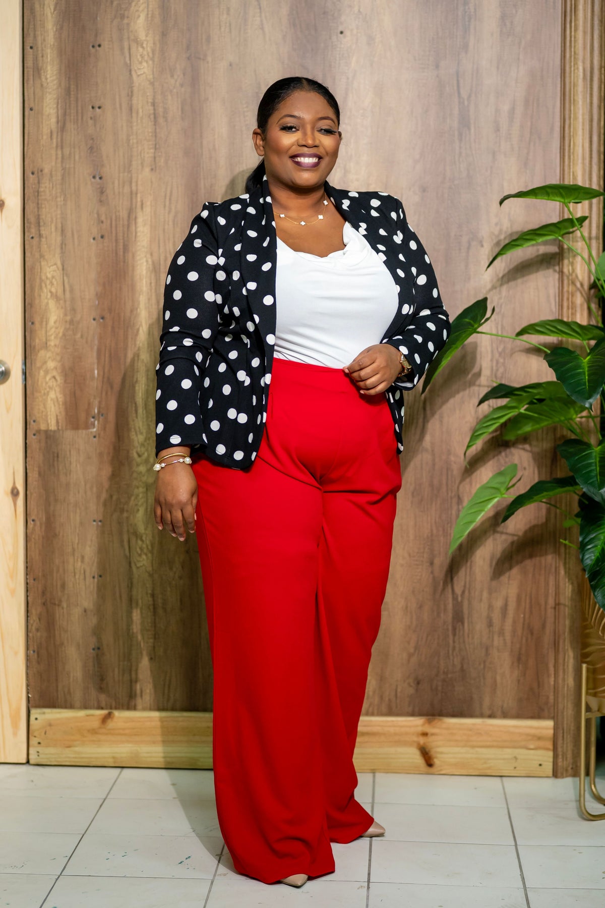 Black Polka Dot Moa Blazer