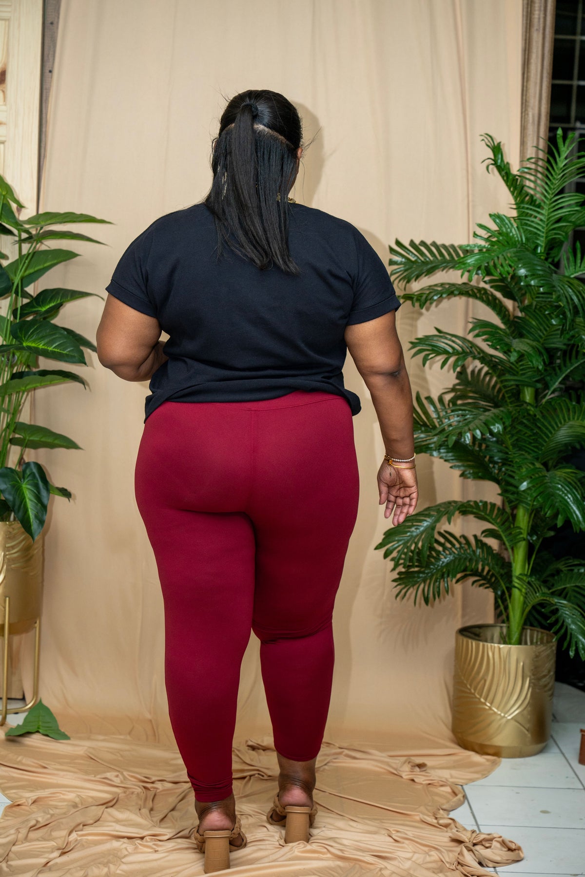 MicroFibre Premium High waist Legging ||  Burgundy