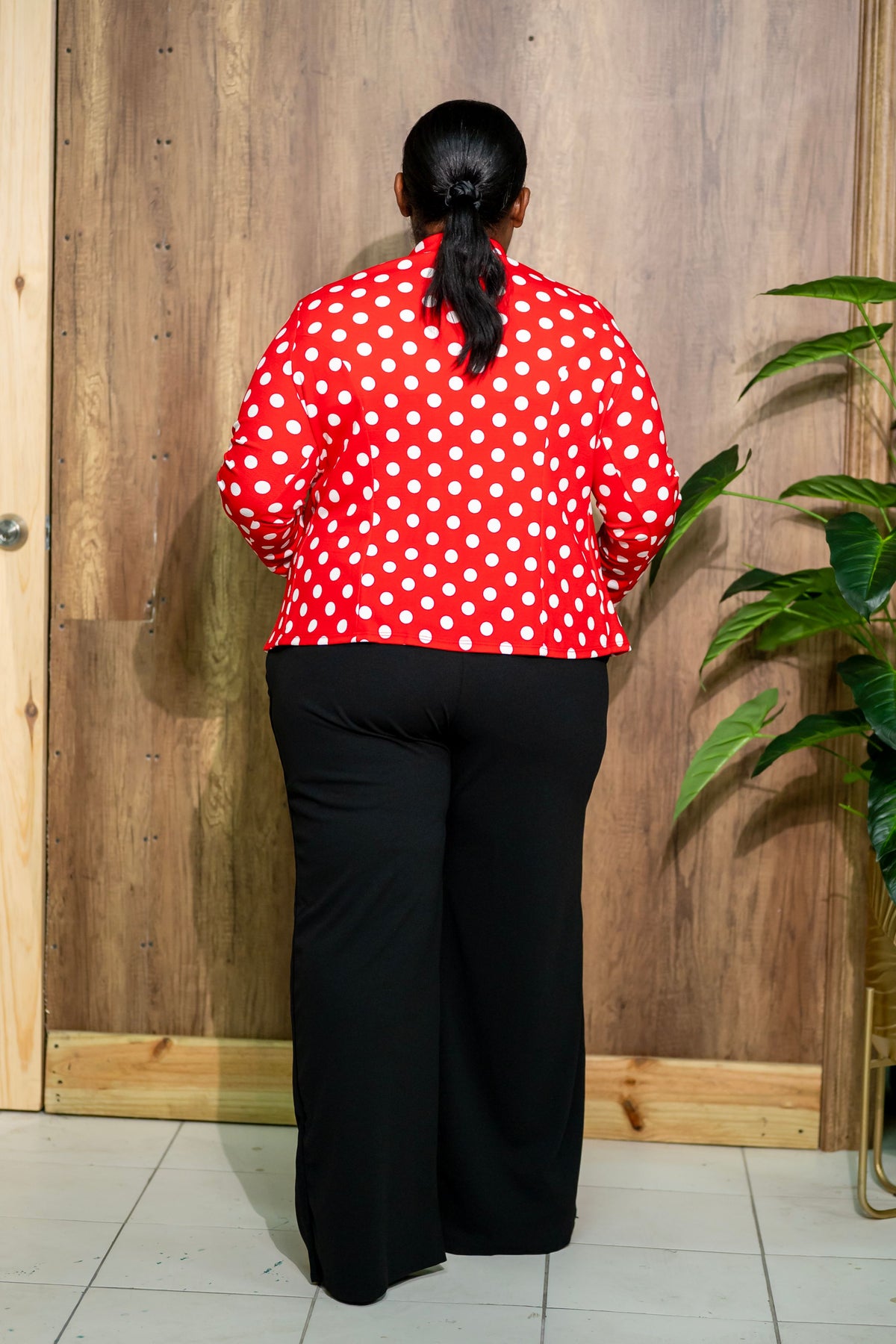 Red Polka Dot Moa Blazer