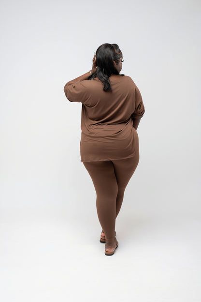 Gia Buttery Soft Legging Set - Brown