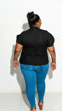 Load image into Gallery viewer, Haute Peplum Top Black
