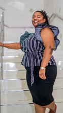 Load image into Gallery viewer, Ruffle Sleeve Stripe Top
