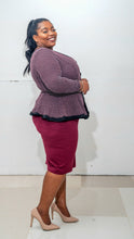 Load image into Gallery viewer, Ponte Pencil Skirt | Burgundy
