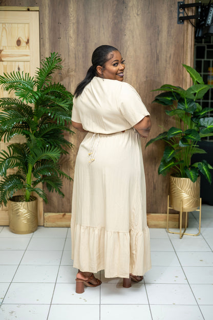 Easy Like Sunday Maxi Dress || Khaki