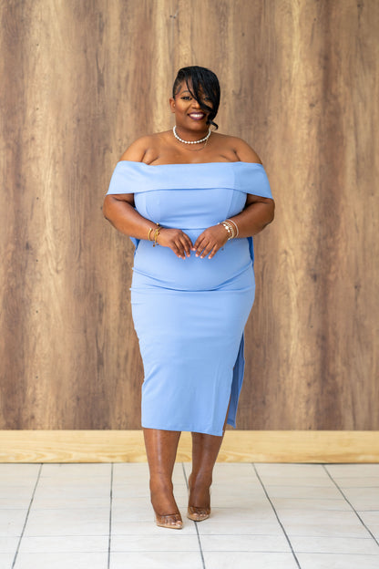 Once Upon a Bow Enchanted Midi Dress || Sky Blue