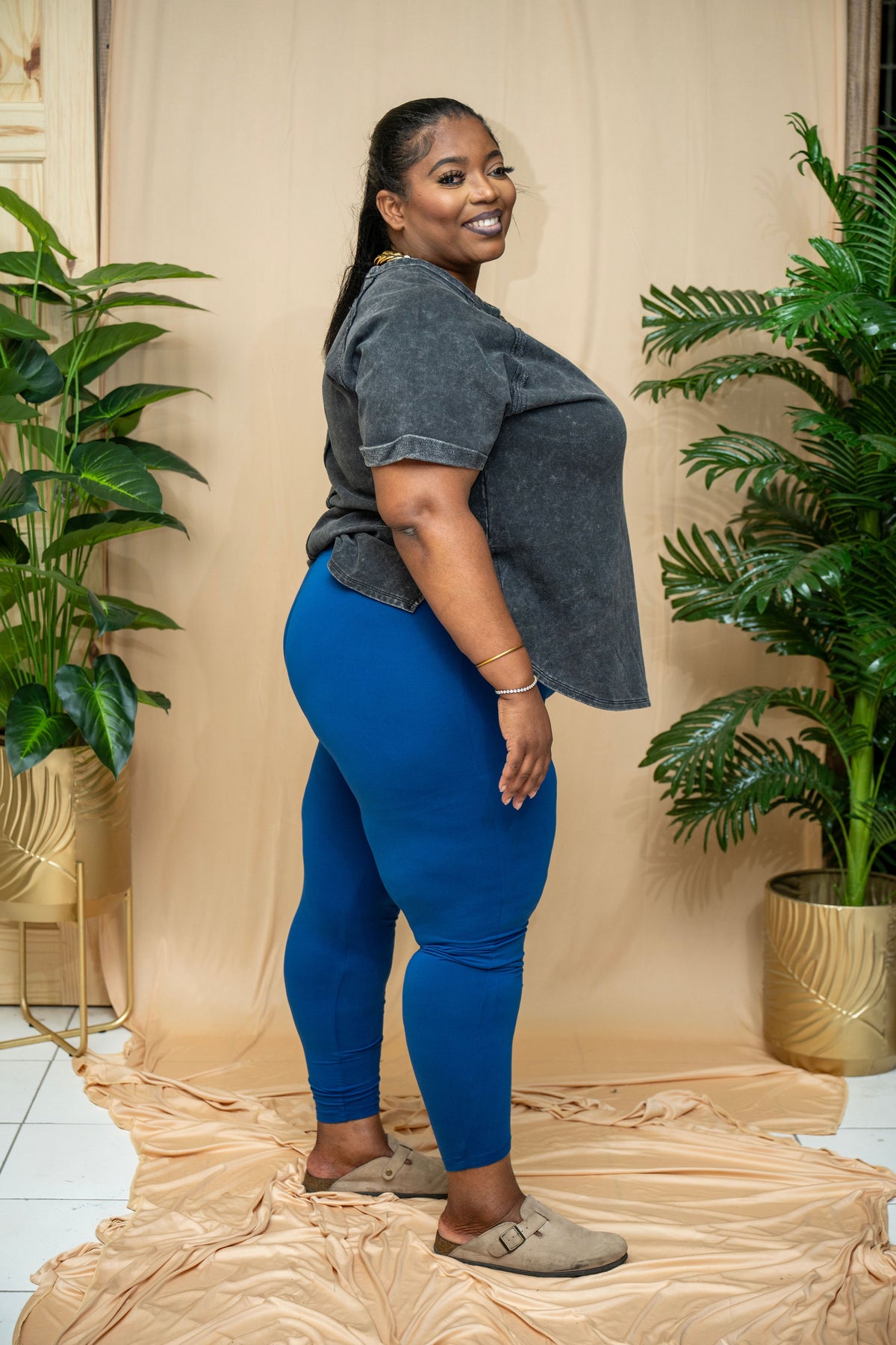 MicroFibre  Premium High Waist Legging ||  Lt Navy