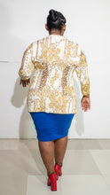 Load image into Gallery viewer, Lezan Blazer &amp; Dress Set || Blue Gold White
