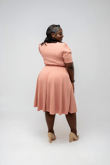 Amina Essence Midi Dress || Blush