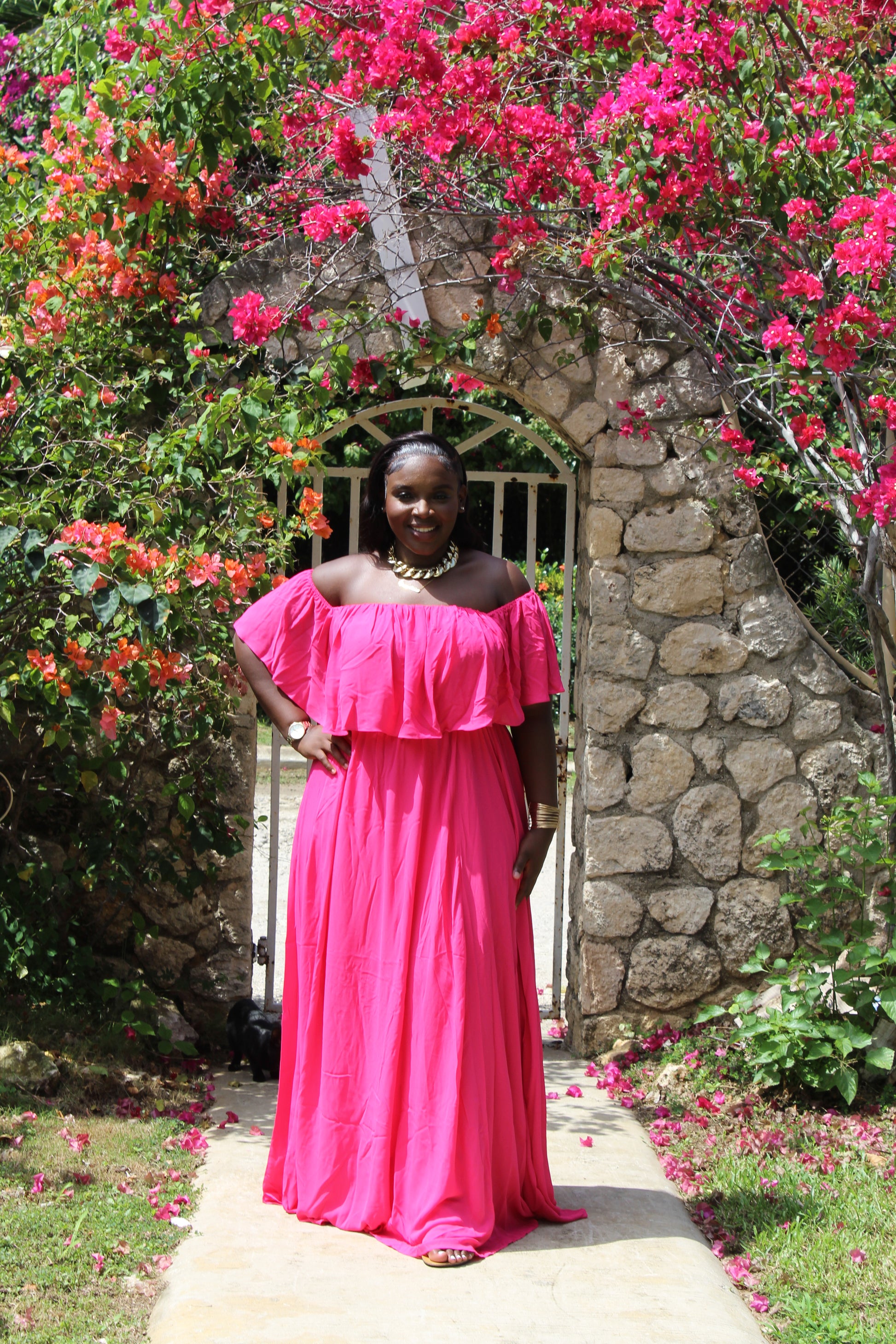 Pink Fleur Maxi Dress Curvy Definition Plus Pink Fleur Maxi Dress Curvy Definition Plus