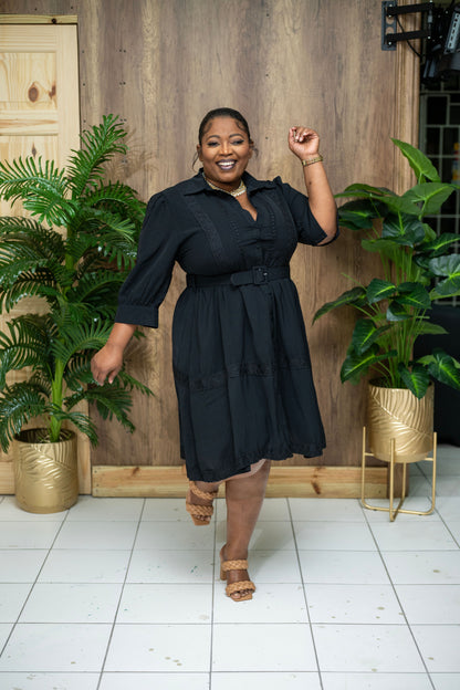 The Sunday Best Belted Dress || Black