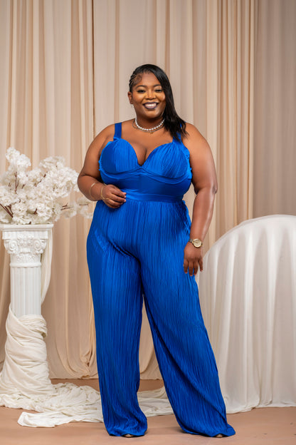 Electric Elegance Jumpsuit || Royal blue