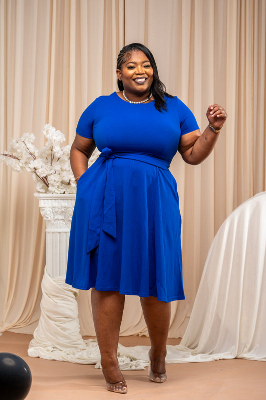 Ribbon of Grace Dress|| Royal Blue