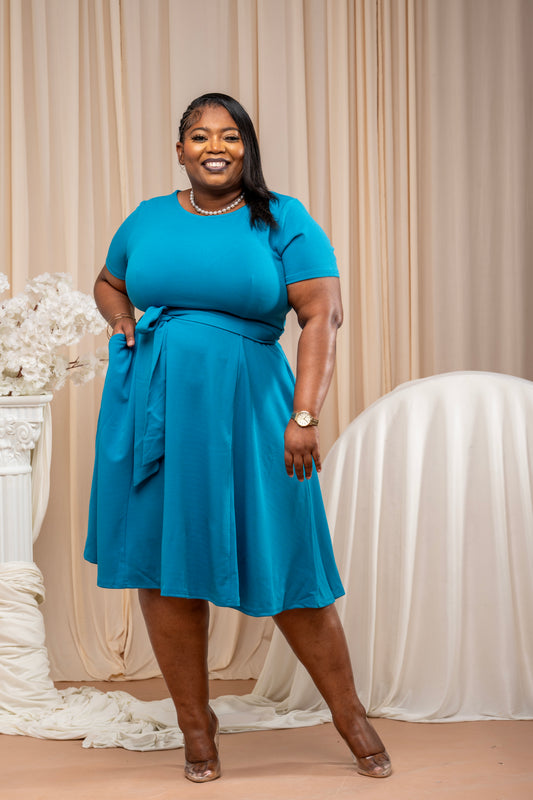 Ribbon of Grace Dress|| Teal