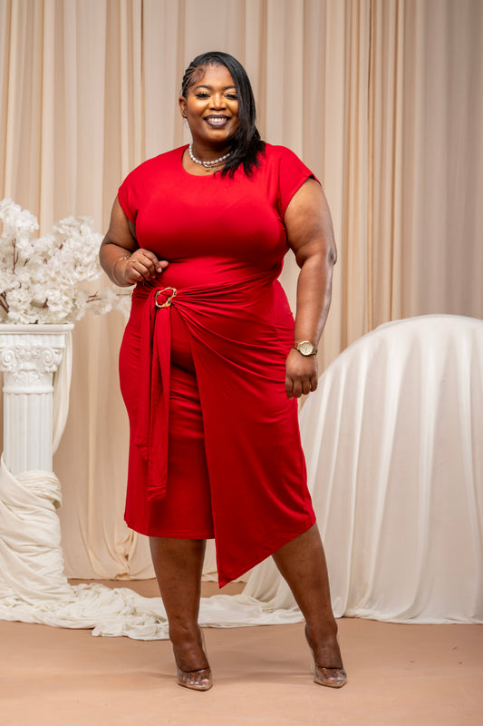 Buckle & Bloom Dress || Red