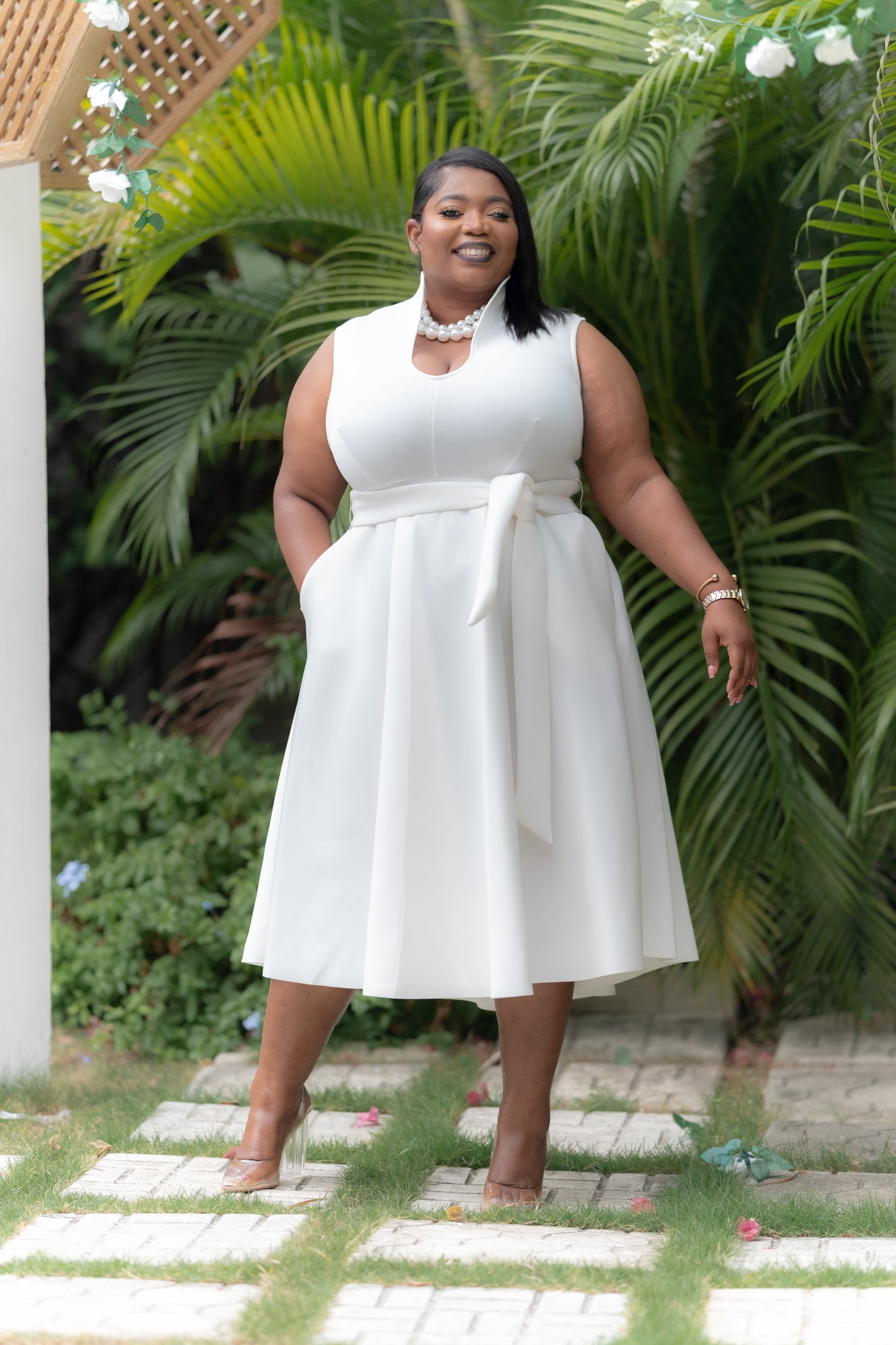 Pure Grace Midi Dress || Ivory