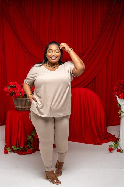 Gia Buttery Soft Legging Set || Ash Mocha