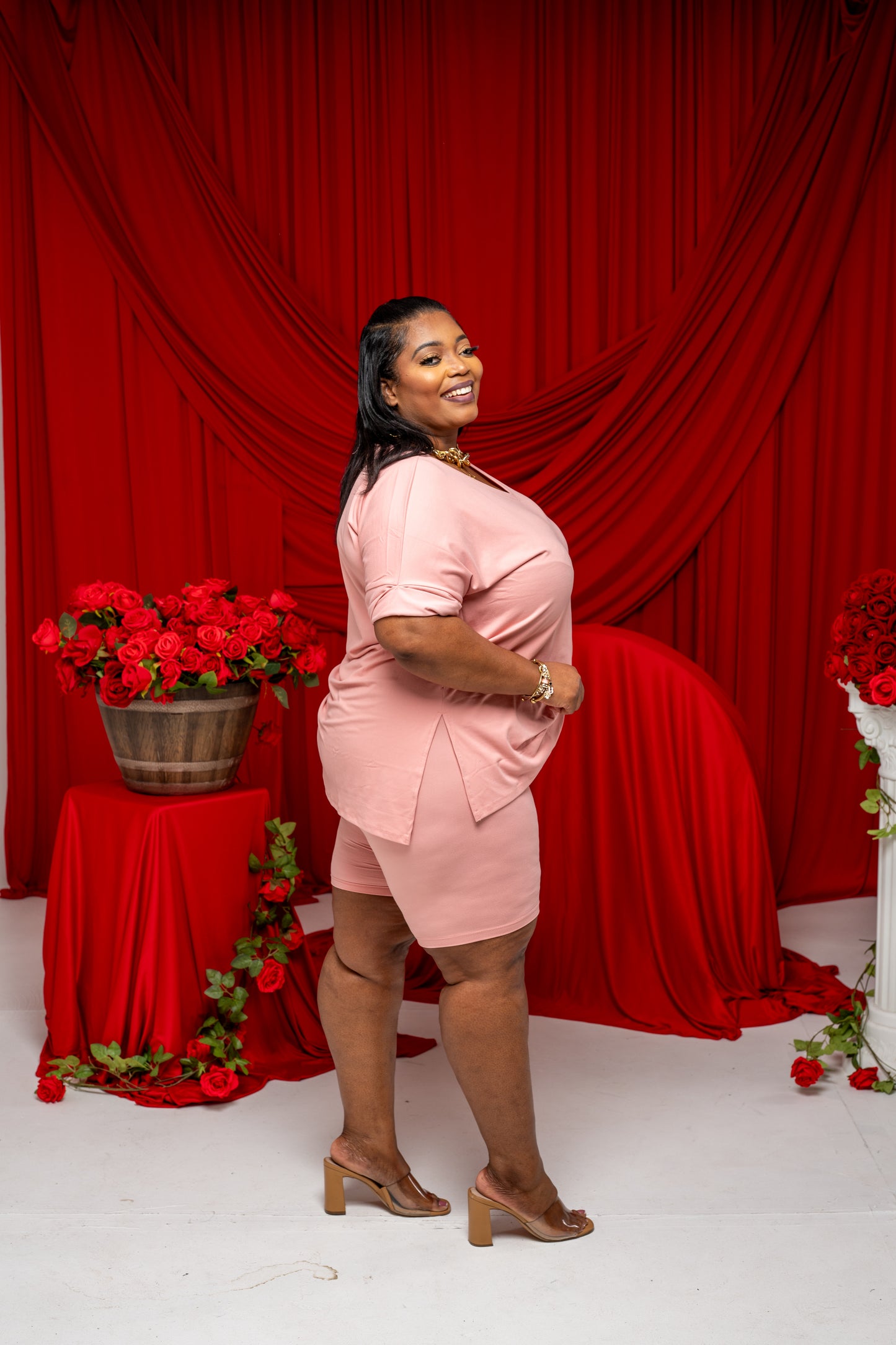 Elli Biker Set || Tan Rose