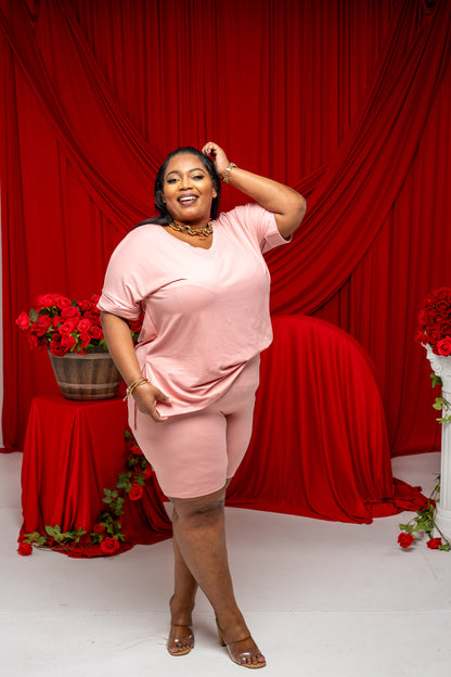 Elli Biker Set || Tan Rose