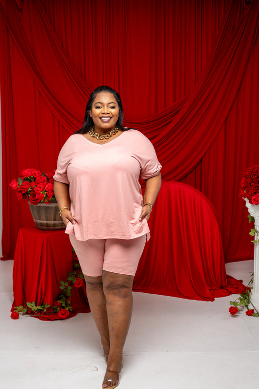 Elli Biker Set || Tan Rose