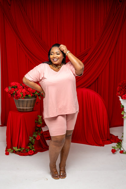 Elli Biker Set || Tan Rose