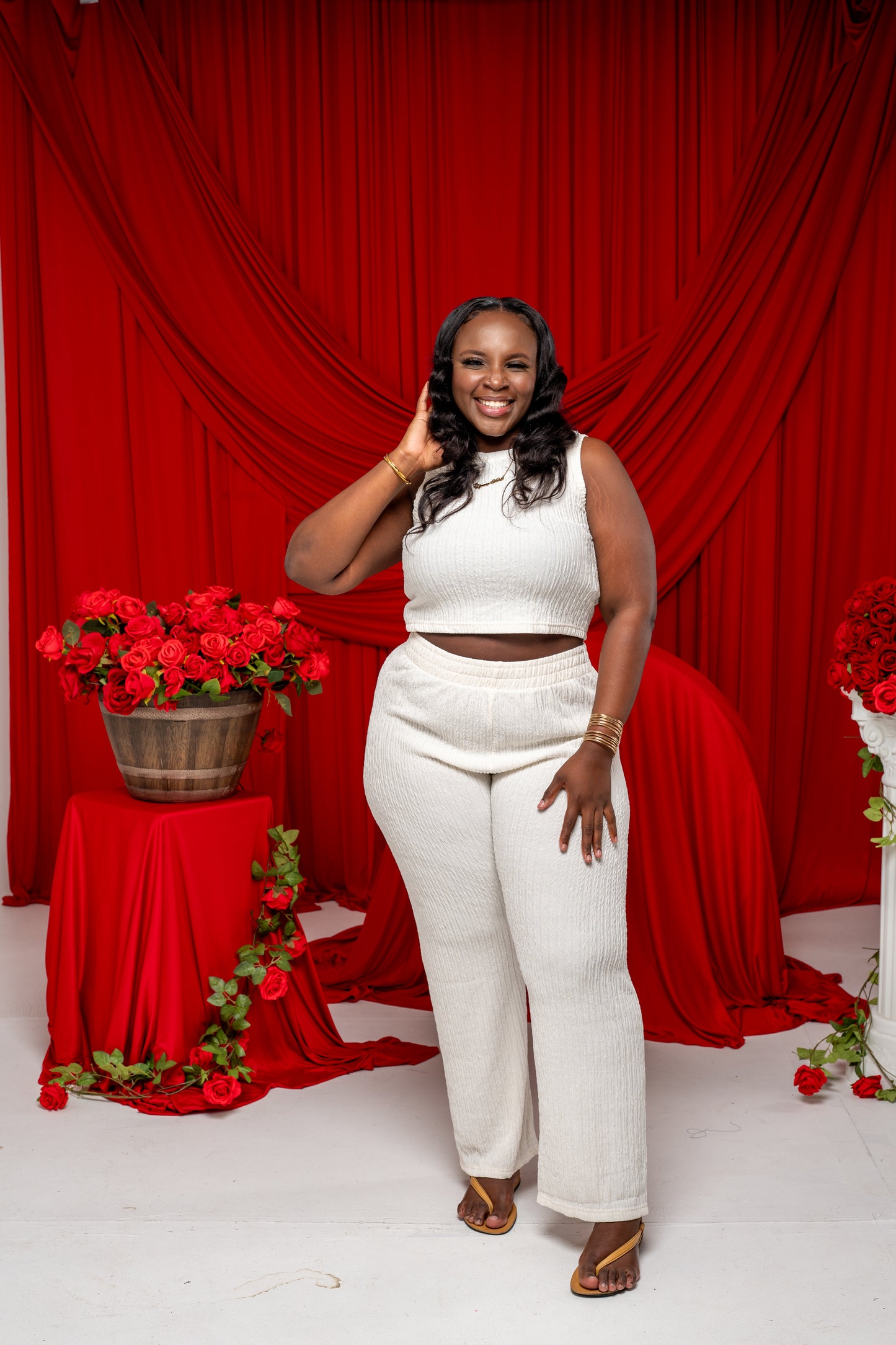 Tropical Tempo Pants Set || OFF WHITE