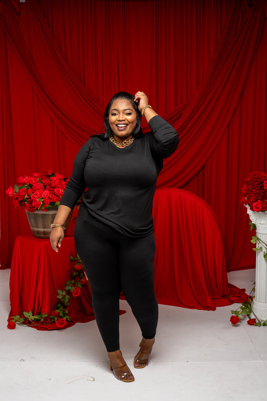 Baby Its Cold Outside Legging Set - Black