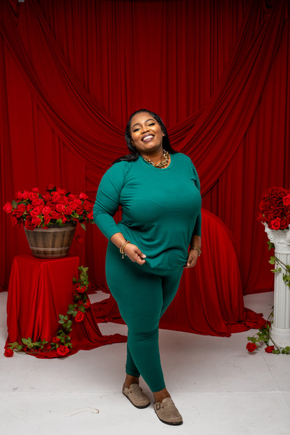 Baby Its Cold Outside Legging Set || Green