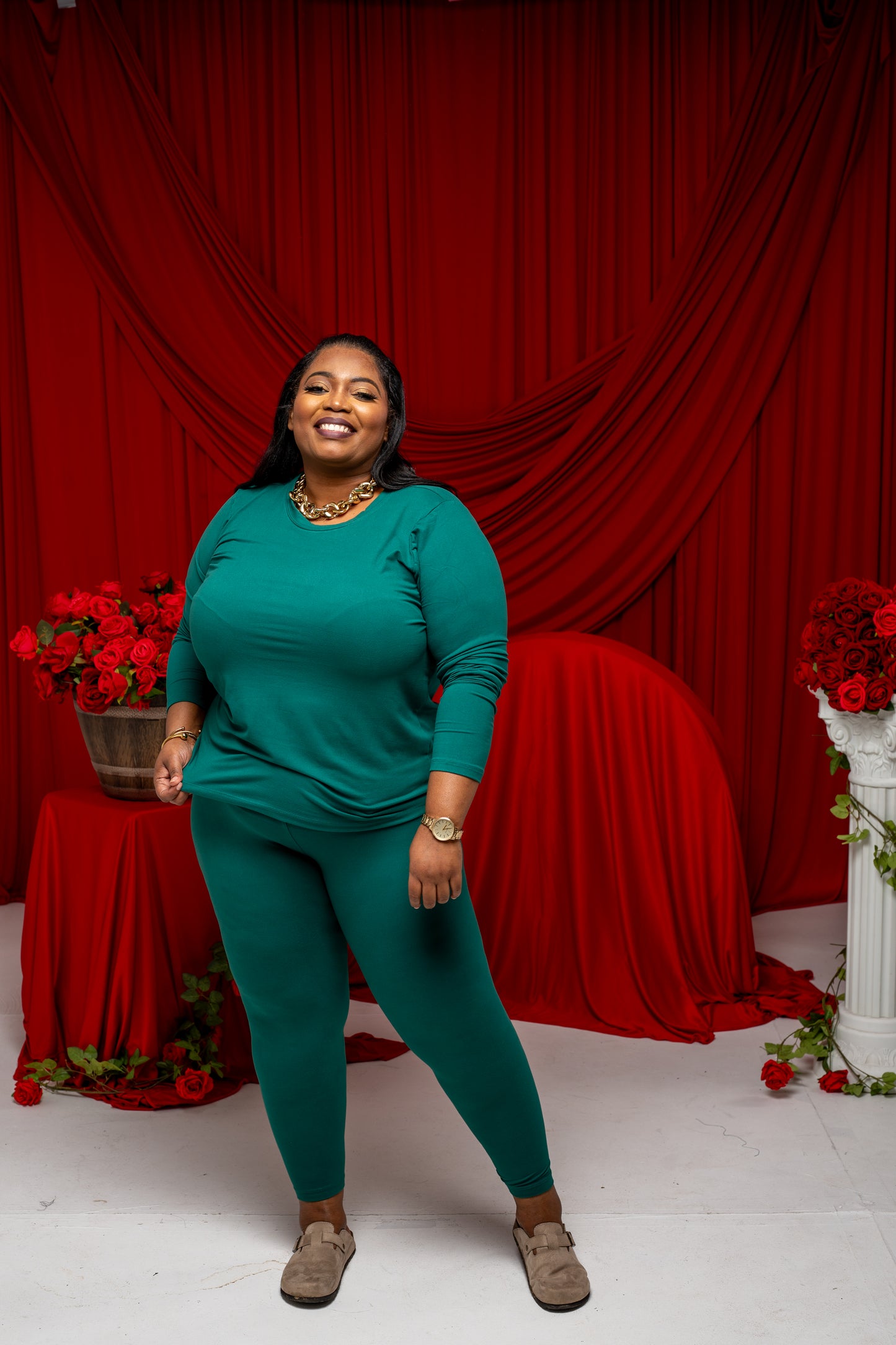 Baby Its Cold Outside Legging Set || Green