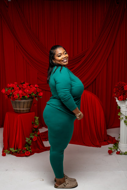 Baby Its Cold Outside Legging Set || Green