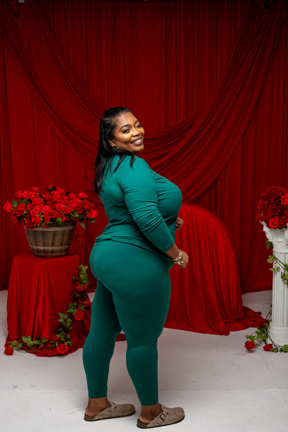 Baby Its Cold Outside Legging Set || Green