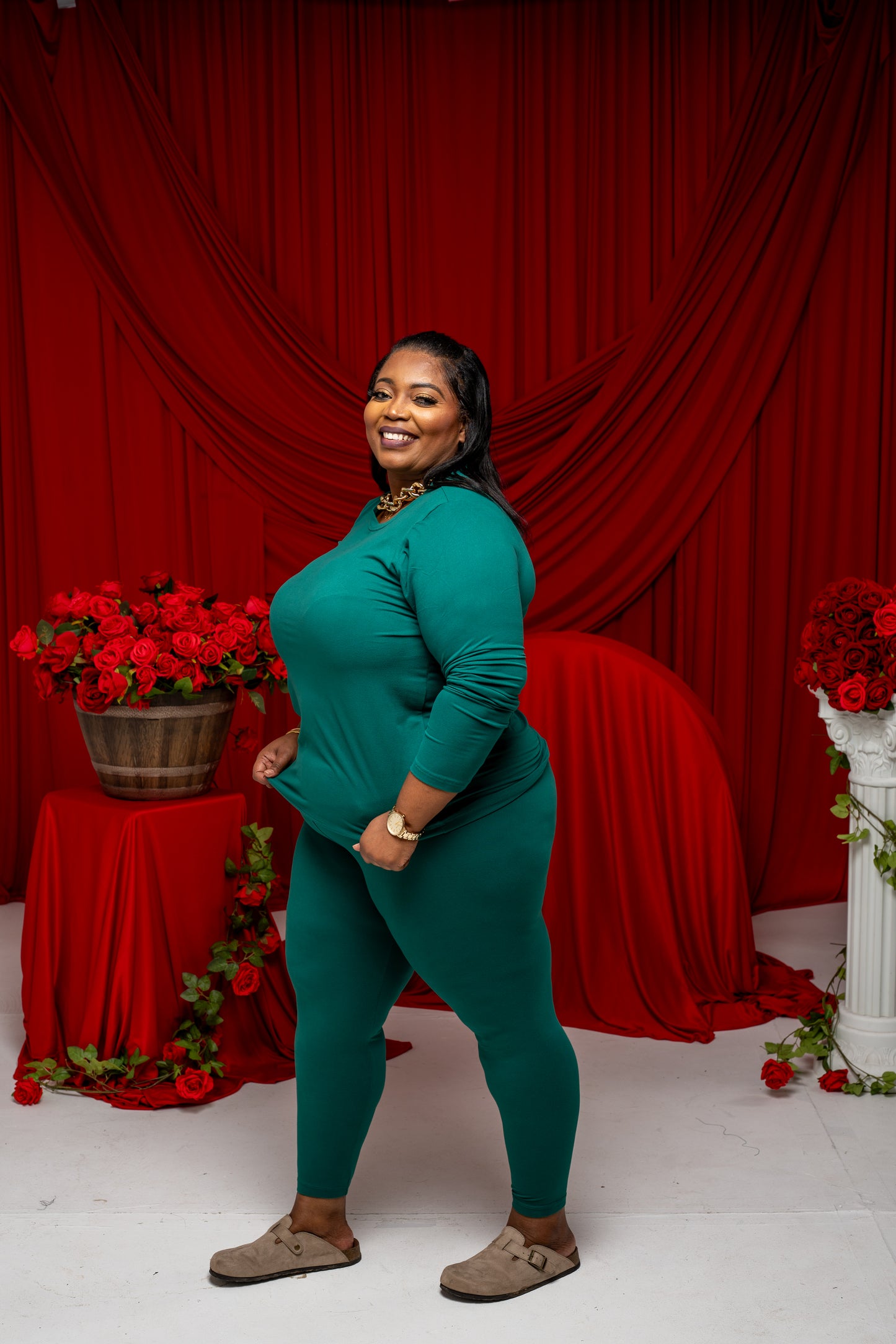 Baby Its Cold Outside Legging Set || Green