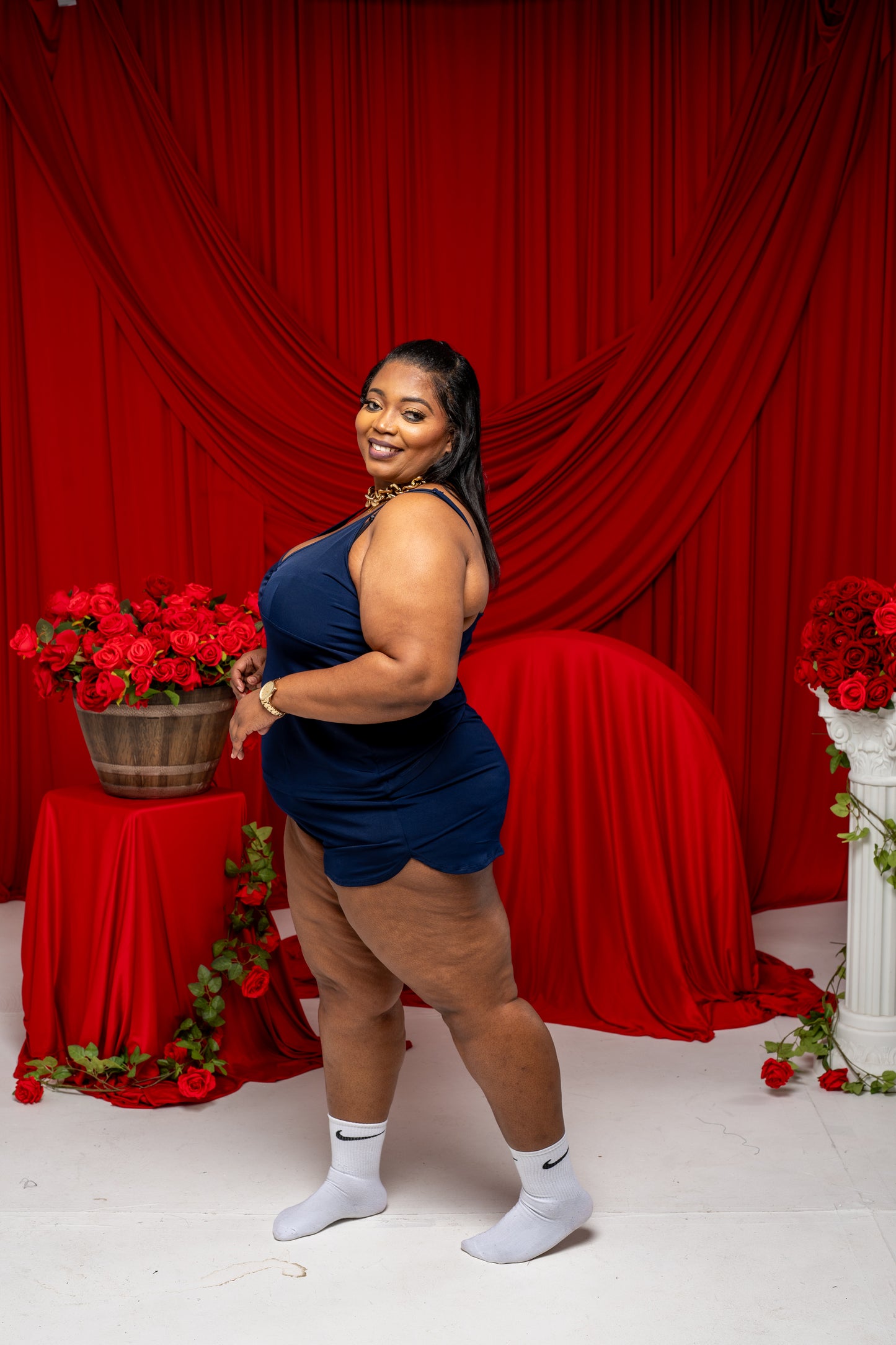 Ella Camisole Short Pajama Set || Navy