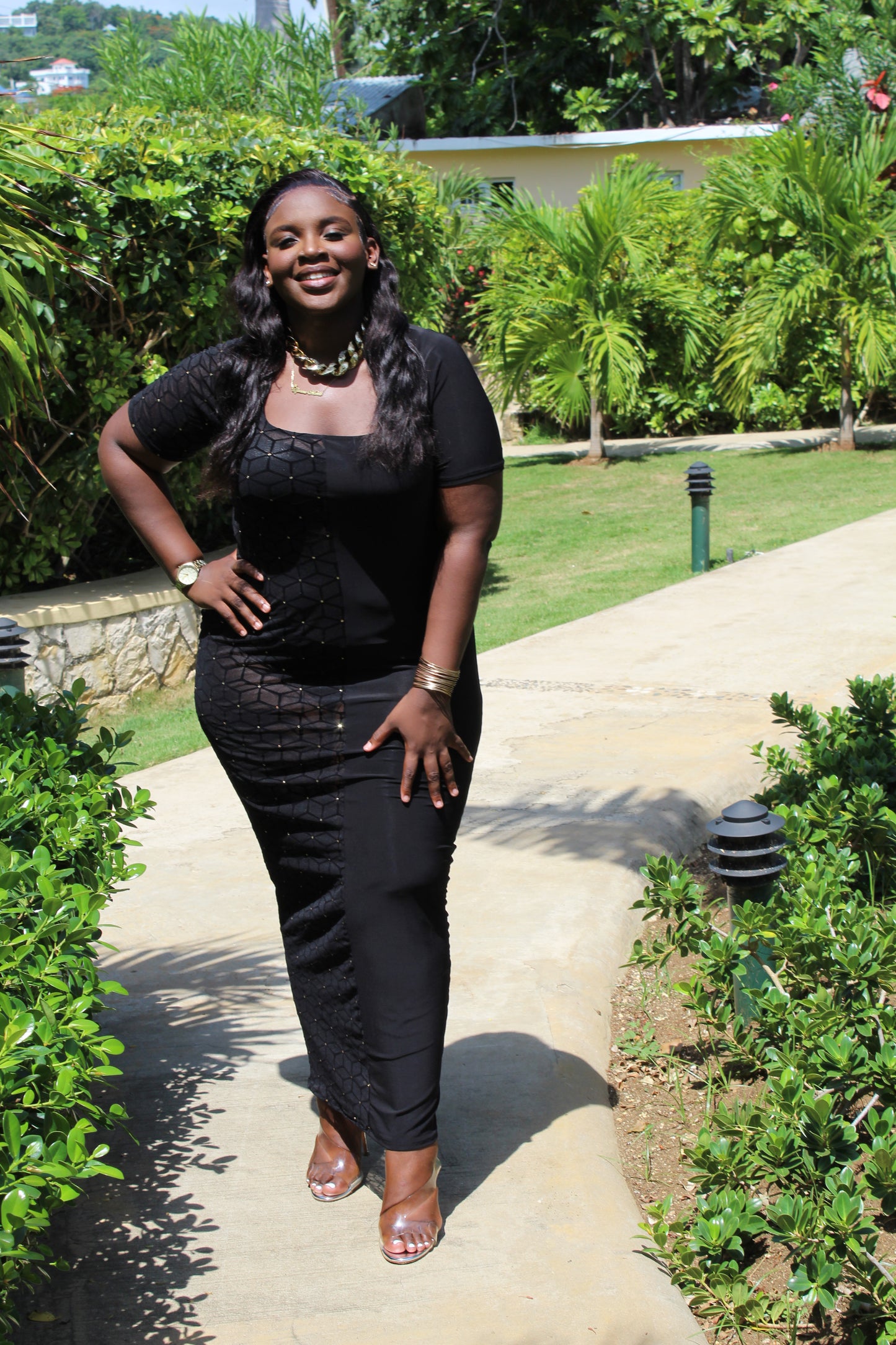 Midnight Illusion Dress || Black