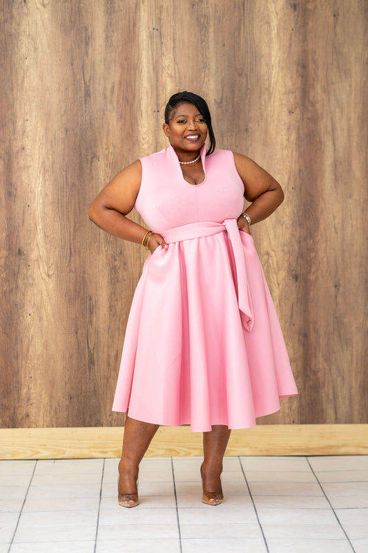 Pure Grace Midi Dress || Blush